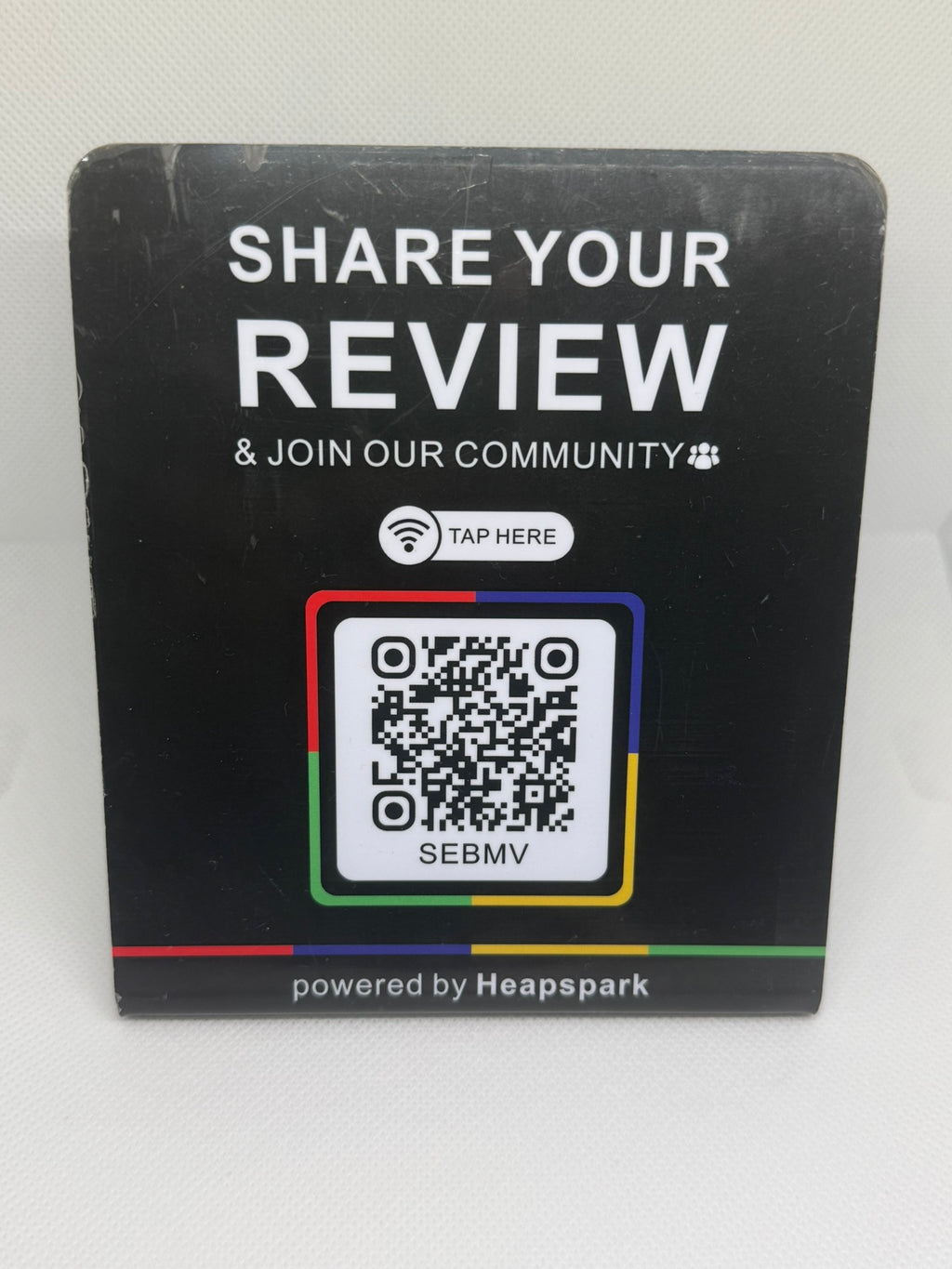 HEAPSPARK REVIEW STAND (QR CODE & NFC )