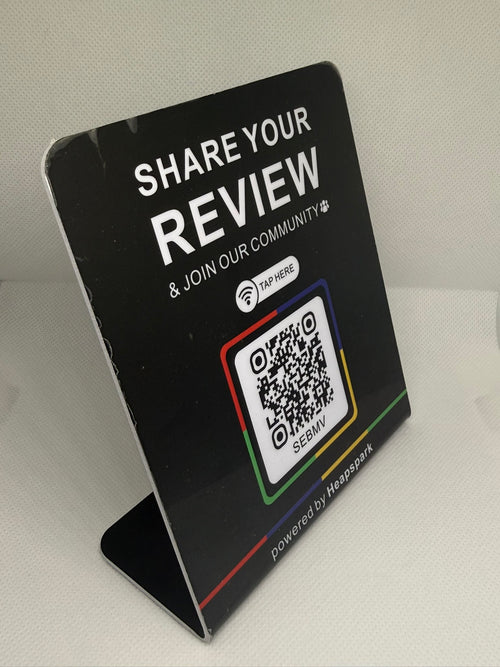 HEAPSPARK REVIEW STAND (QR CODE & NFC )