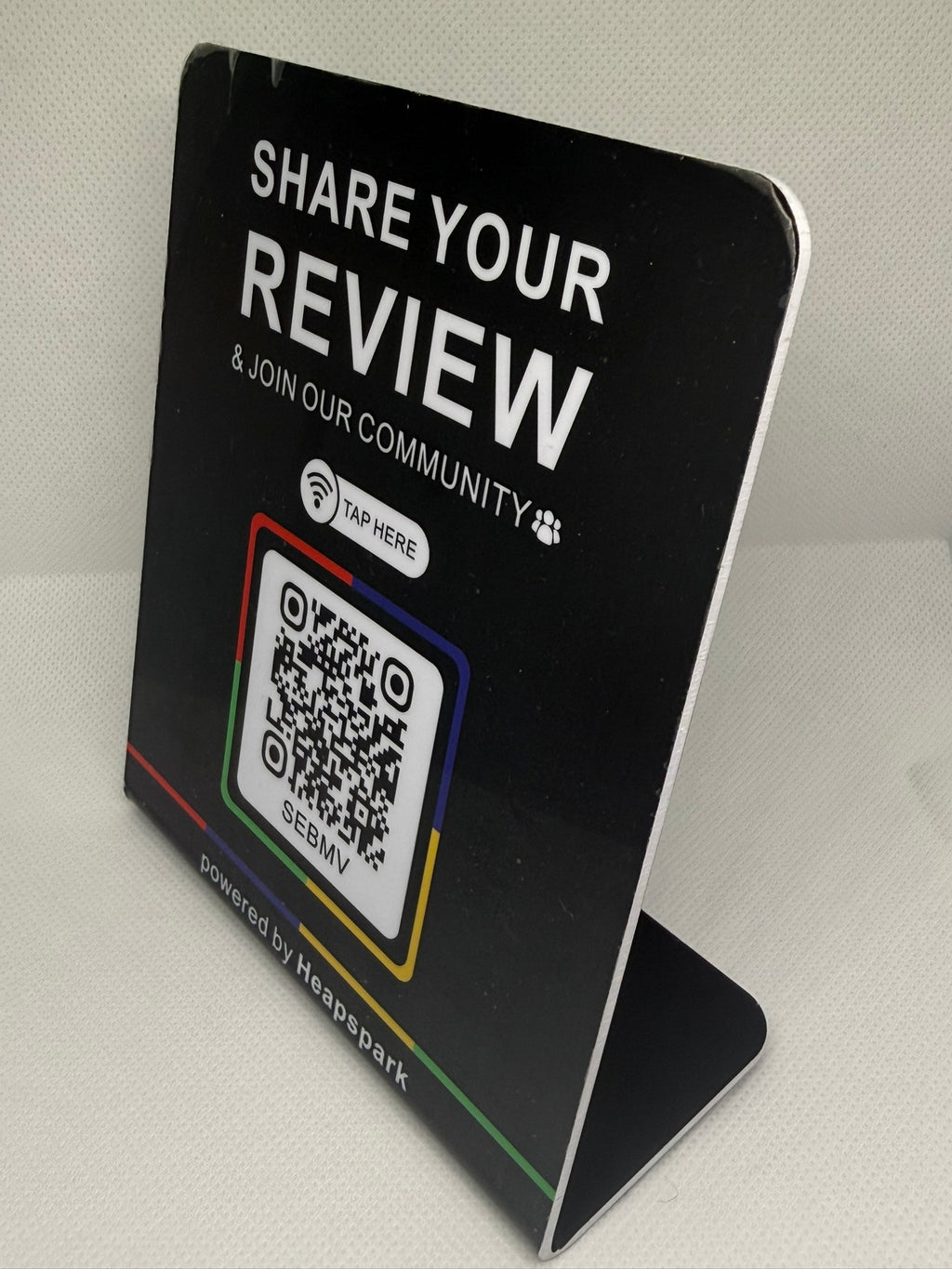 HEAPSPARK REVIEW STAND (QR CODE & NFC )