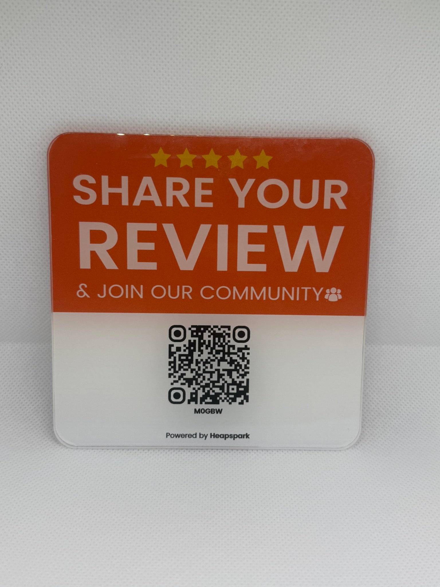 HEAPSPARK REVIEW PLATE (QR CODE ONLY)