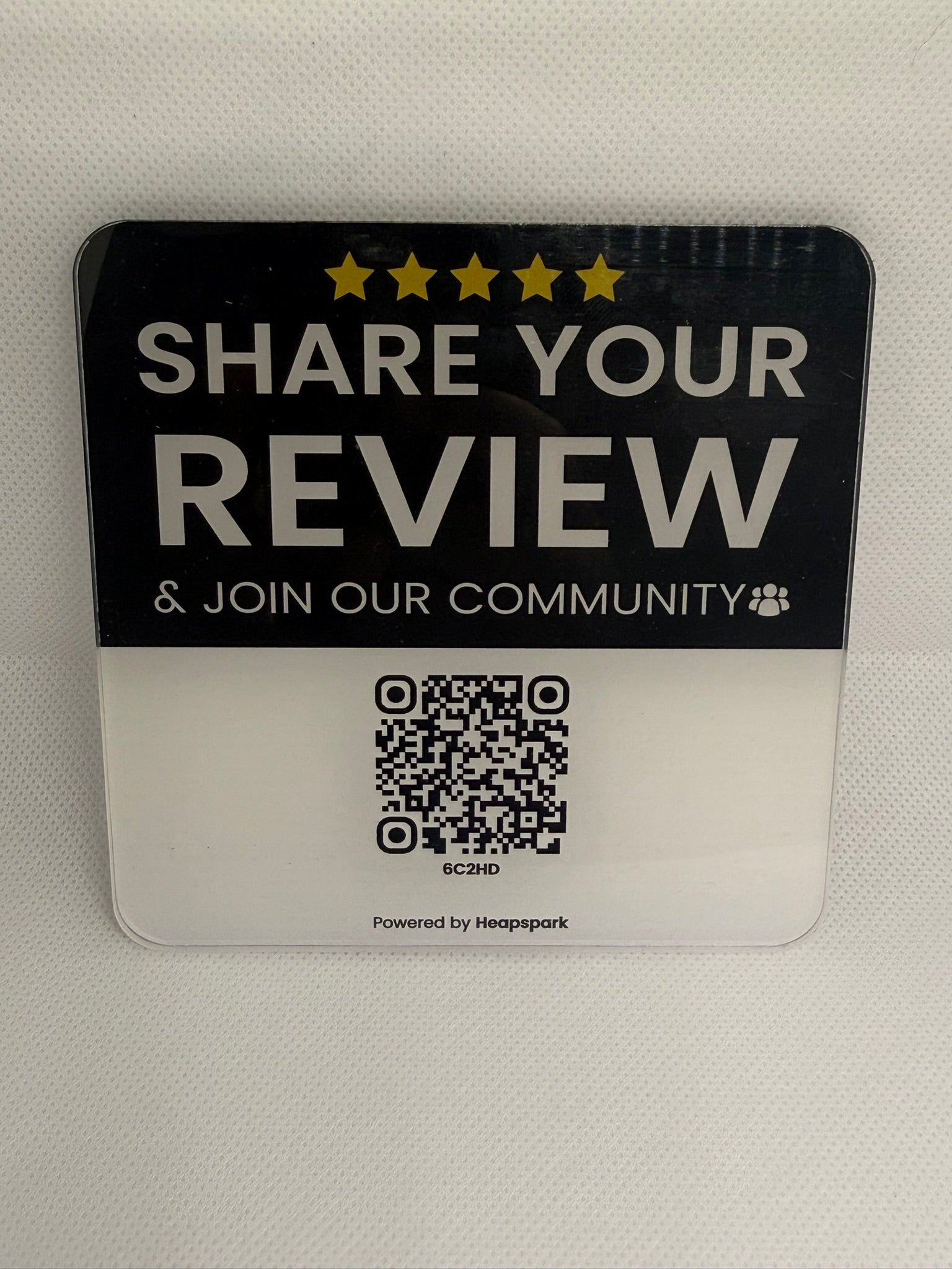 HEAPSPARK REVIEW PLATE (QR CODE ONLY)