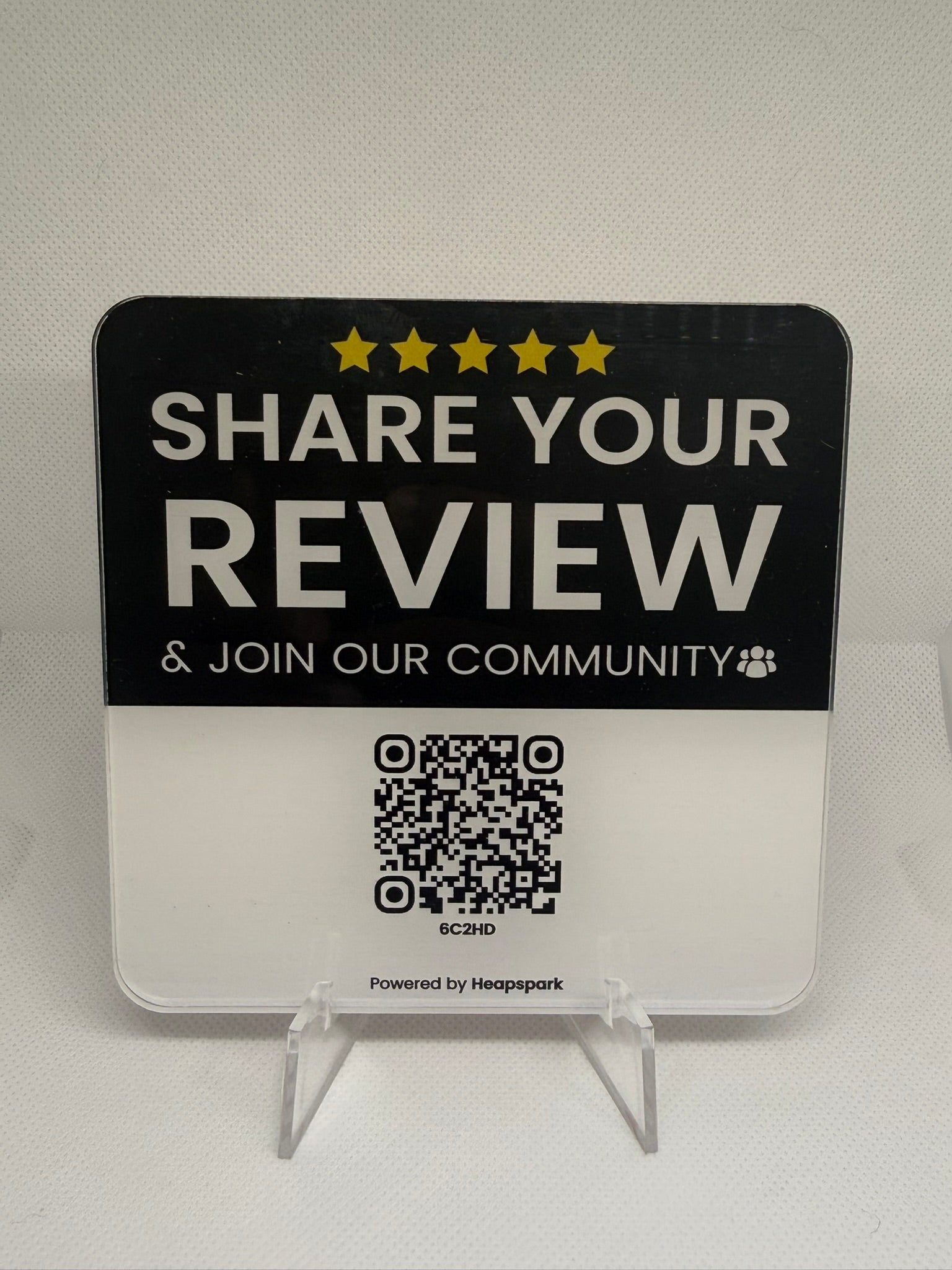 HEAPSPARK REVIEW PLATE (QR CODE ONLY)
